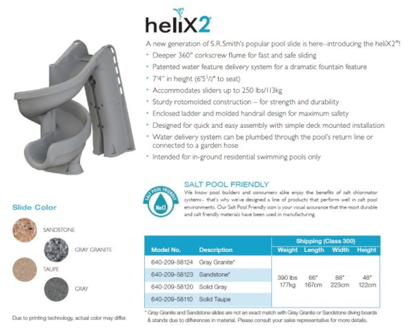 SR SMITH HELIX2 POOL SLIDE (SALT POOL FRIENDLY) - Image 8