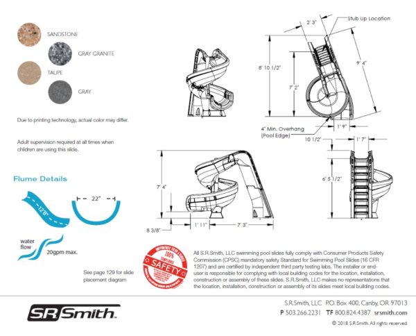 SR SMITH HELIX2 POOL SLIDE (SALT POOL FRIENDLY) - Image 7