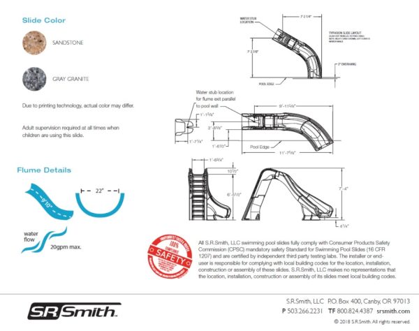 SR SMITH TYPHOON POOL SLIDE (SALT POOL FRIENDLY) - Image 6