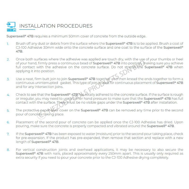 CORKJOINT SUPERWELL 47B HYDROPHILIC BUTYL WATERSTOP SEAL 25mm x 19mm - Image 3